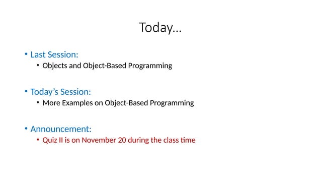 Lecture20-Object-Based-Programming-Nov18-2018.pptx | Free Download