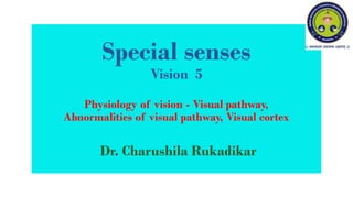 Lecture 5/2022 Special senses -Vision  5  -Physiology of vision - Visual pathway