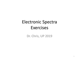 Electronic Spectra
Exercises
Dr. Chris, UP 2019
1
 