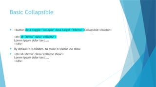 Collapse Button Class Html Lecture 20 Bootstrap.pptx for web devvelopment | PPTX
