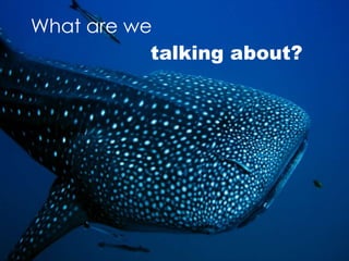 What are we
talking about?
 