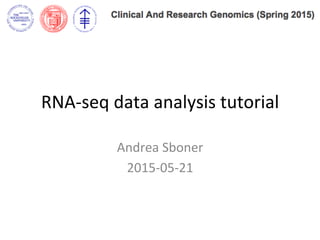 RNA-­‐seq	
  data	
  analysis	
  tutorial	
  
Andrea	
  Sboner	
  
2015-­‐05-­‐21	
  
 
