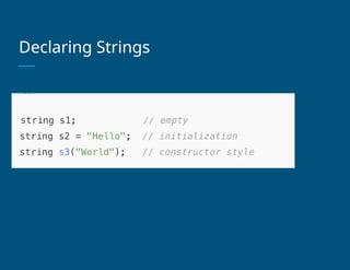 Comprehensive Guide to C++ String Class: Operations and Usage | PPTX