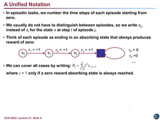 introduce key components of the mathematics: value functions and Bellman equations;