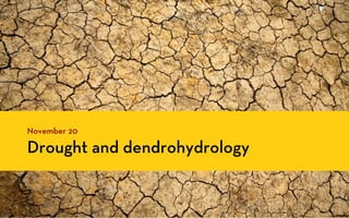 November 20

Drought and dendrohydrology
 