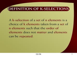 Definition of K-Selections – (32 – 2a) 