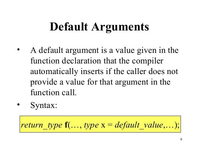 Default arguments c++ example pdf
