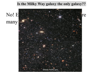 No! Even children know that there are
many galaxies in the universe.
Is the Milky Way galaxy the only galaxy??
 