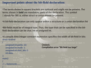 discuss about the union & structure in python | PPTX