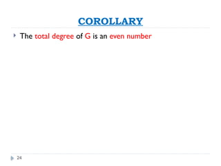 24
COROLLARY
 The total degree of G is an even number
 