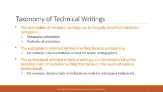Taxonomy of technical writings .pptx