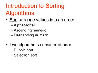 Searching and Sorting Arrays in programming languages | PPT
