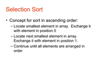 Searching and Sorting Arrays in programming languages | PPT