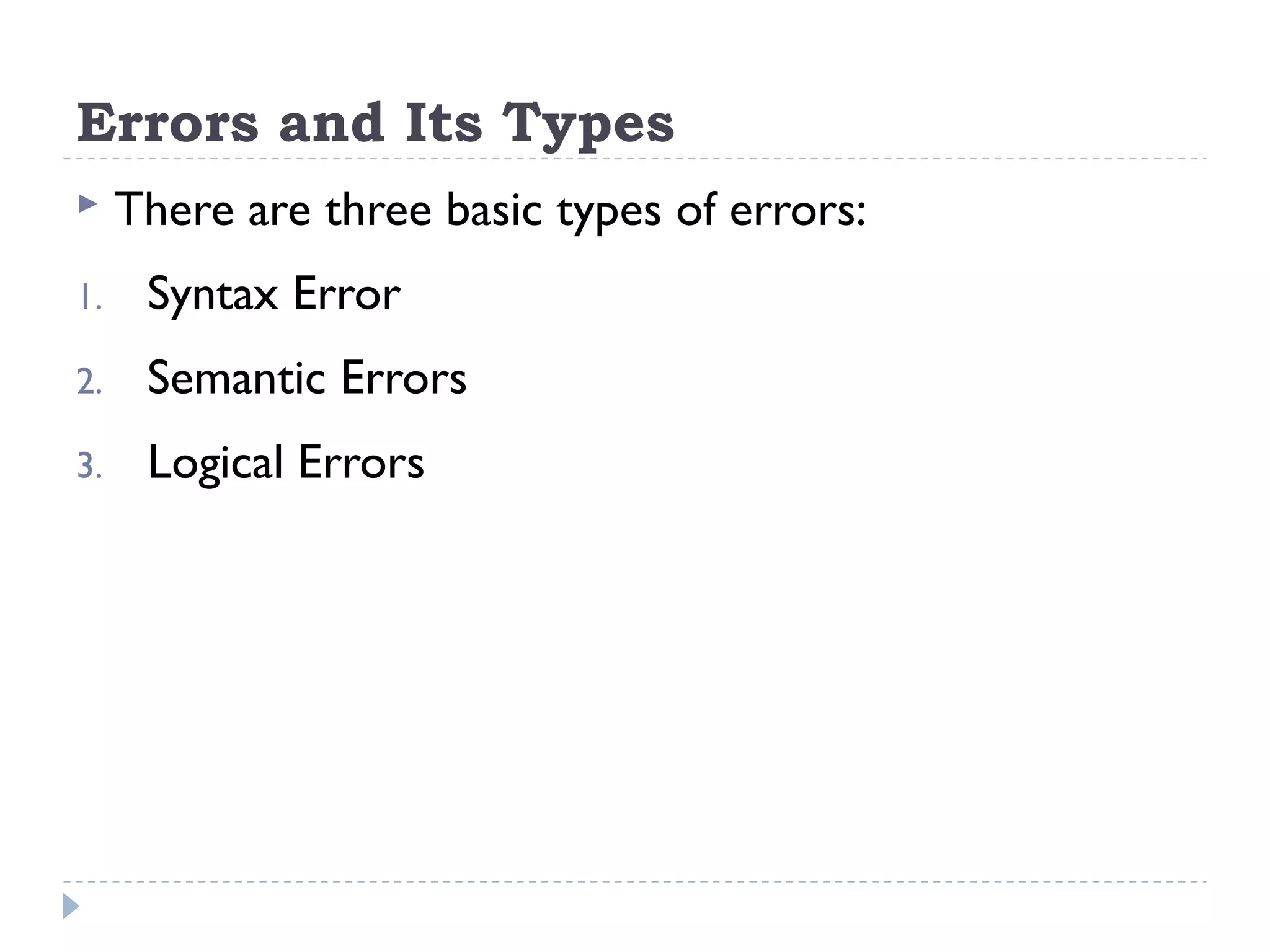 Lecture 22 - Error Handling | PPT | Programming Languages | Computing