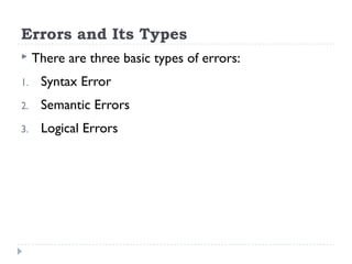 Lecture 22 - Error Handling | PPT | Programming Languages | Computing