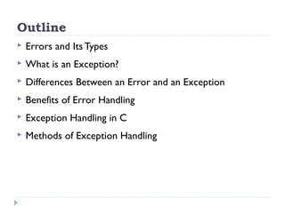 Lecture 22 - Error Handling | PPT