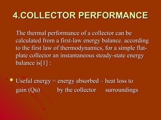 Collector Performance Testing Solarplate collctor and their anaylsis with practice | PPT