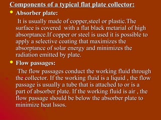 Plate Collection Point Solarplate collctor and their anaylsis with practice | PPT