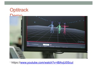 Optitrack
Demo
• https://www.youtube.com/watch?v=tBAvjU0ScuI
 