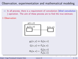 Image Restoration 2 (Digital Image Processing) | PPT