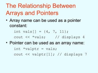 The Relationship Between Arrays and Pointers | PPT