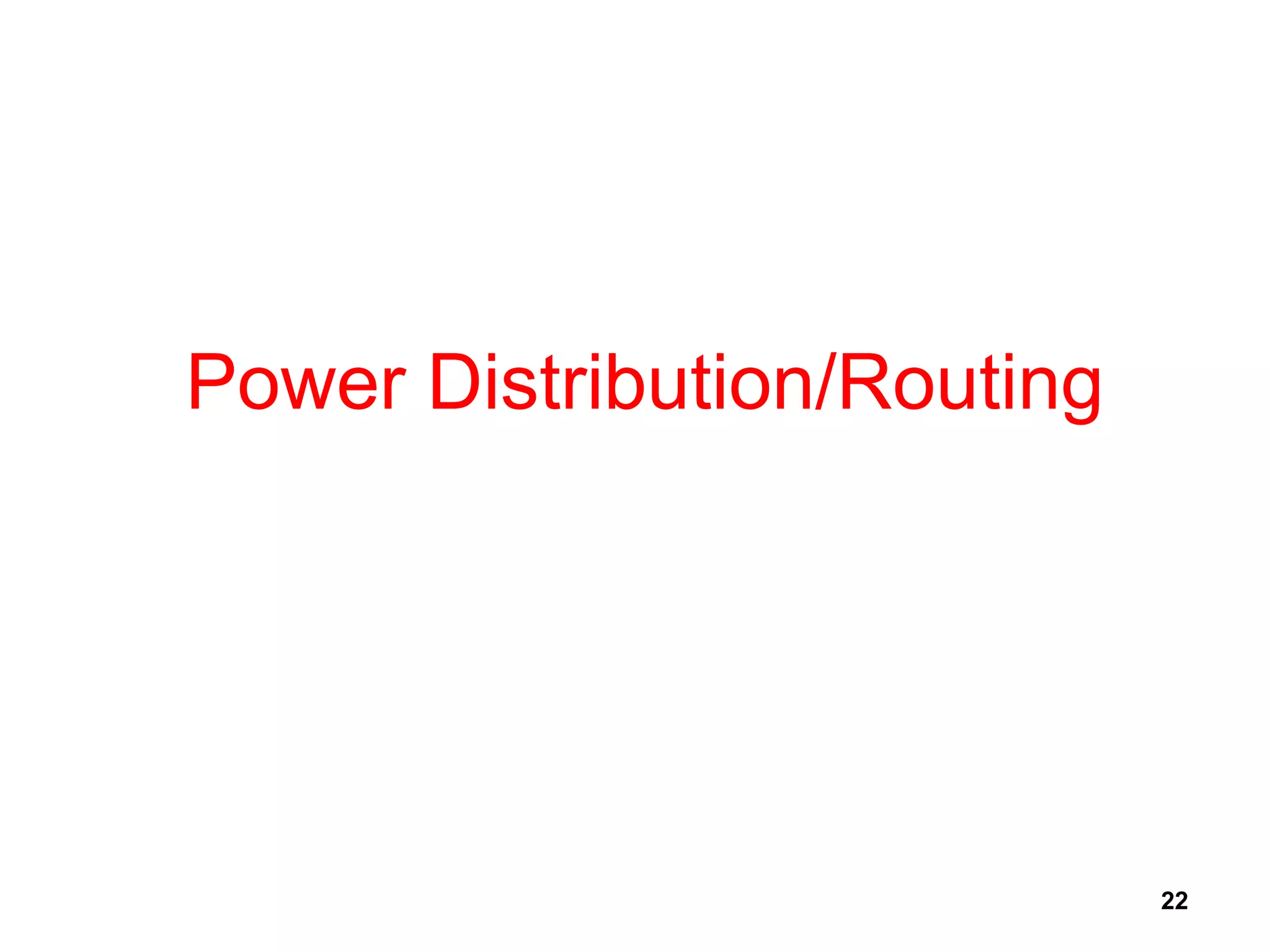 22
Power Distribution/Routing
 