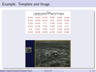 Example: Template and Image
Subject: Image Procesing & Computer Vision Dr. Varun Kumar (IIIT Surat)Lecture 25 8 / 10
 