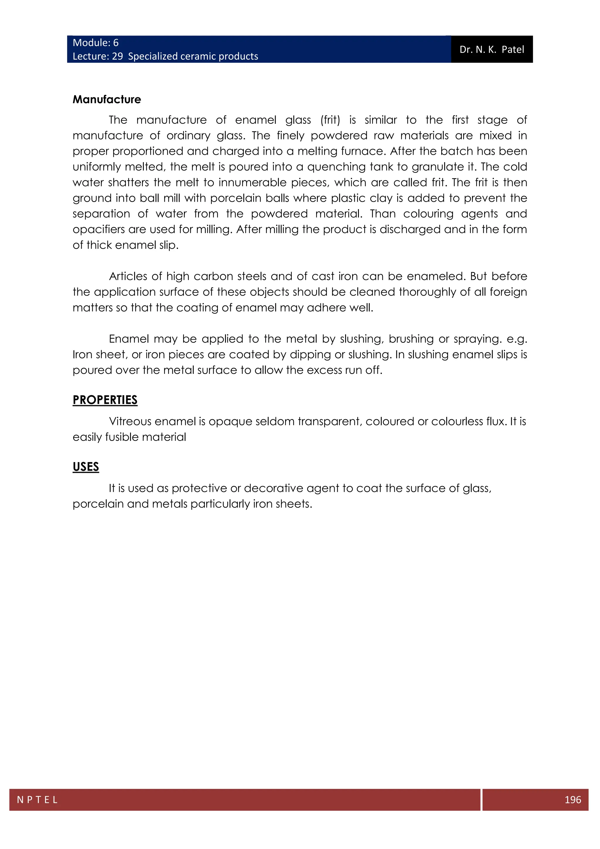 Lecture 25- CERAMIC INDUSTRIES AND USES.pdf