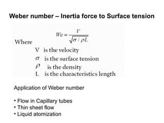 Webber Formula Determination of dimensionless numbers in | PPTX