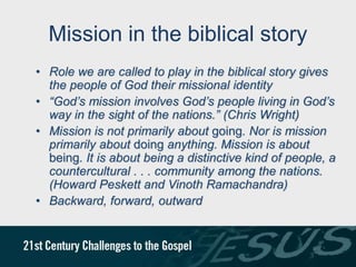 Lecture 26 Gospel, Church & Culture: Three Urgent Issues for the 21st ...
