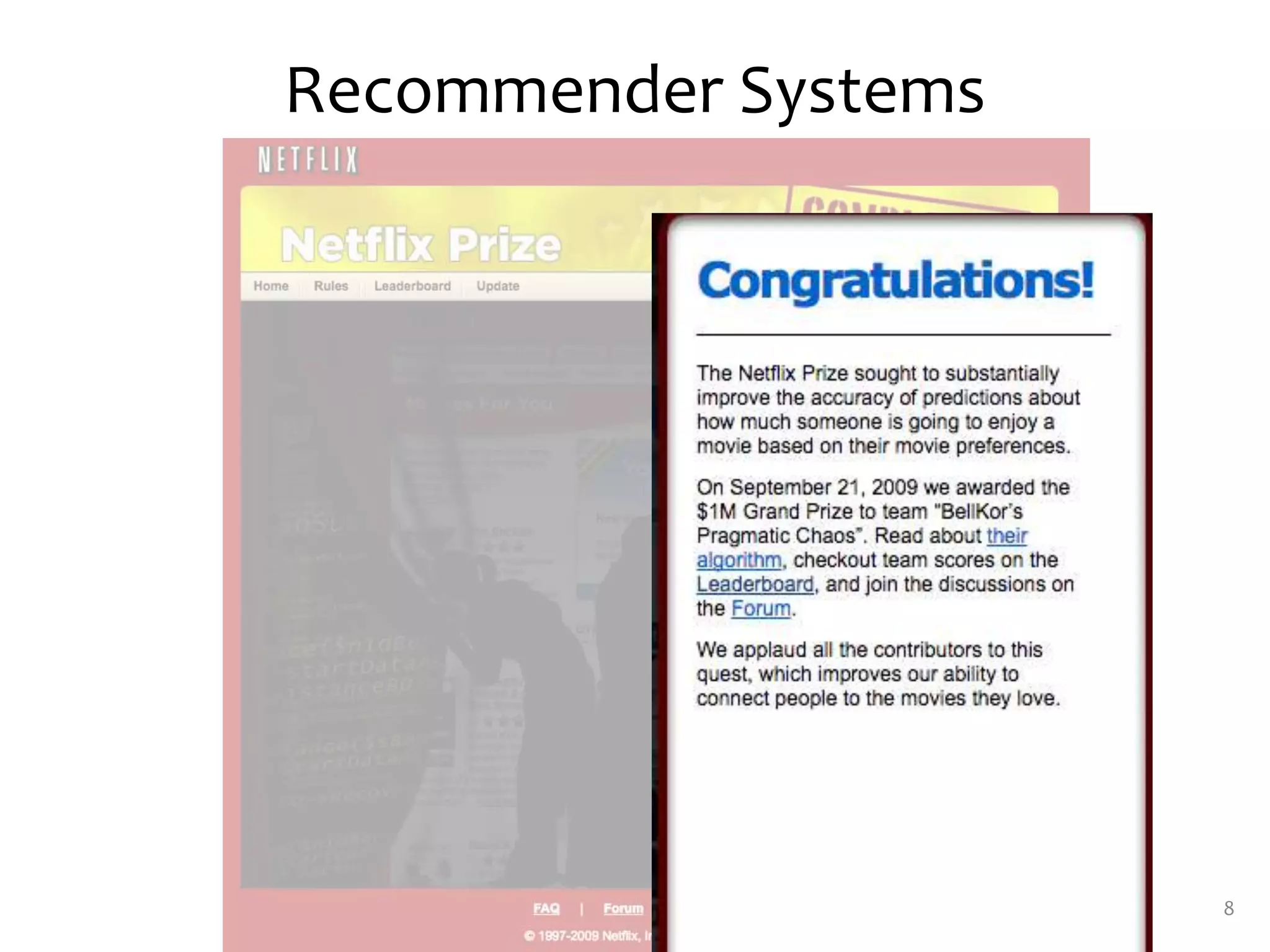 Recommender Systems
8
 