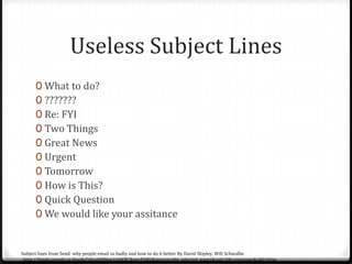 Lecture 28 2012 Email Etiquette | PPTX