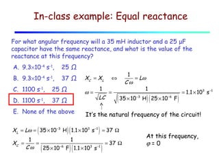 Lecture 29 ac circuits. phasors. | PPT | Physics | Science