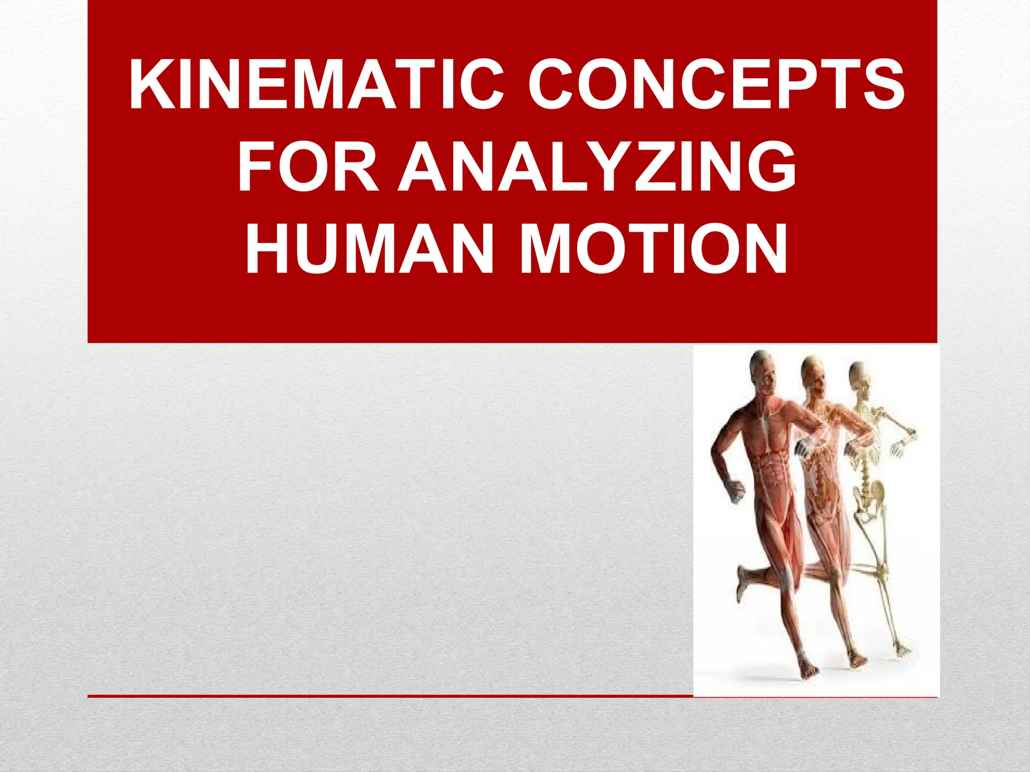2
KINEMATIC CONCEPTS
FOR ANALYZING
HUMAN MOTION
 