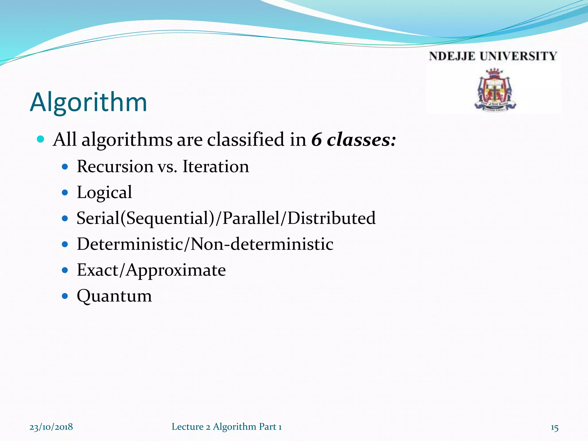 Lecture2a algorithm | PPT