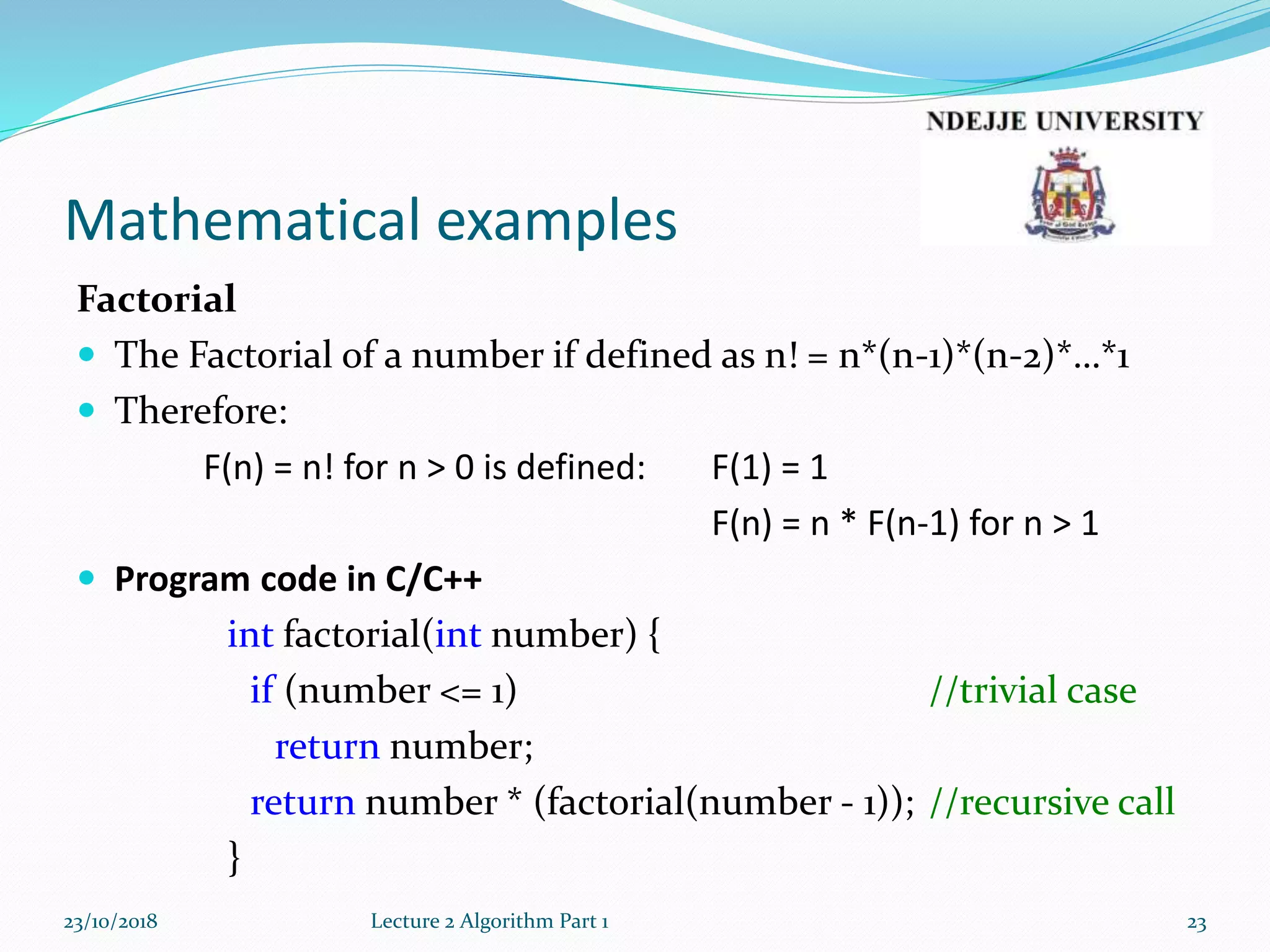 Lecture2a algorithm | PPT