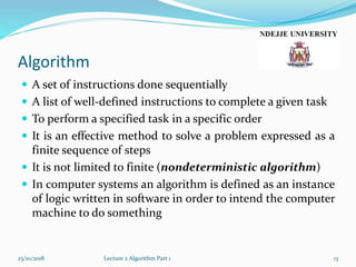 Lecture2a algorithm