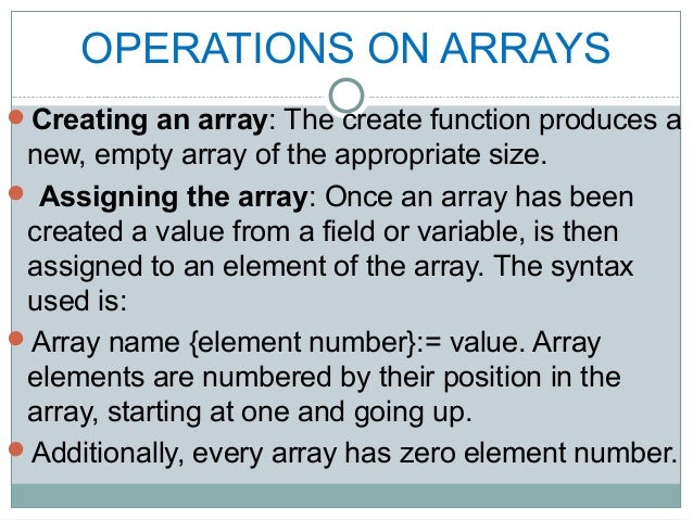 Lecture 2a arrays