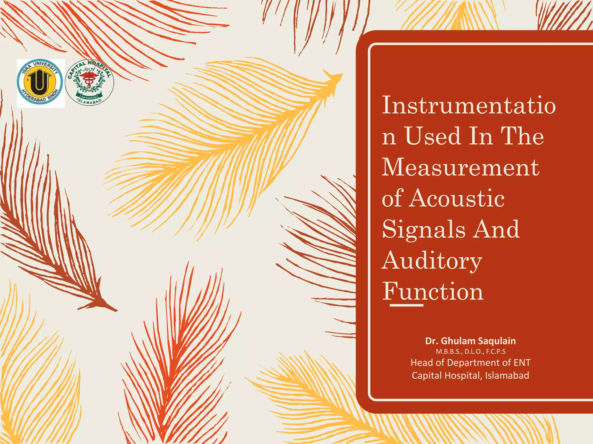 Lecture 2 a instrumentation used in the measurement of acoustic signals ...