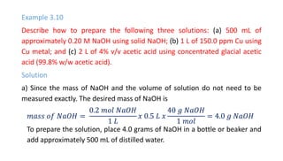 solutions and their concentrations in Analytical chemistry by Azad ...