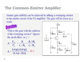 The Common-Emitter Amplifier
 