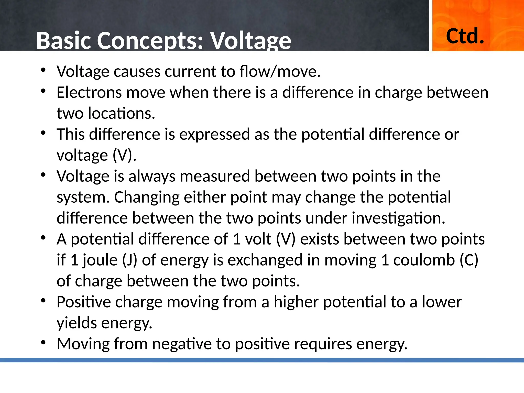 Lecture 2 on charge, current, and voltage | PPTX