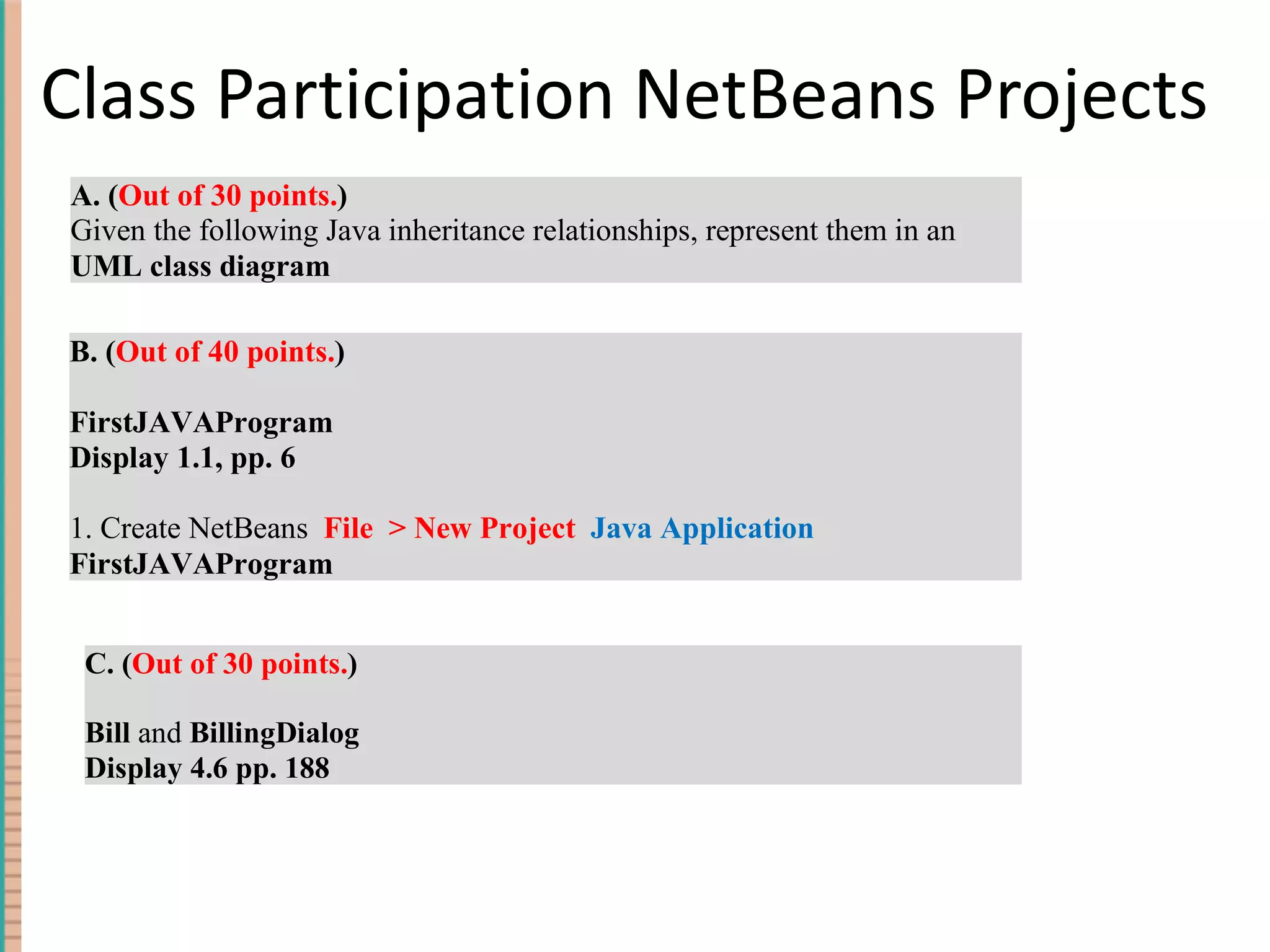 Class Participation NetBeans Projects 