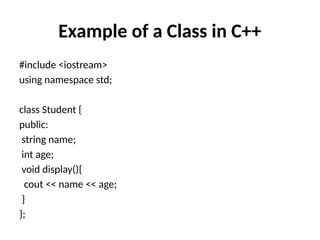 Comprehensive Introduction to Classes and Objects in C++ Programming | PPTX