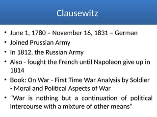 Lecture 2 Clausewitz as a strategist of war | PPTX