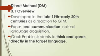 Comprehensive Overview of Grammar-Translation and Direct Methods in ...