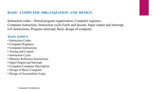 Comprehensive Introduction to Computer Architecture and Design ...