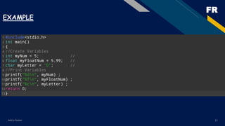 FR
Add a footer 11
EXAMPLE
 
