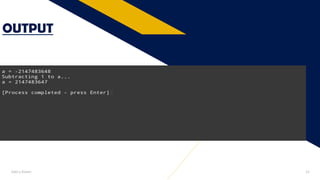 OUTPUT
Add a footer 22
 