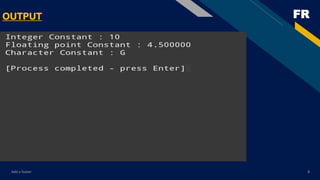 FR
Add a footer 8
OUTPUT
 
